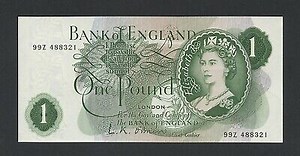 BANK OF ENGLAND £1 note 1960 99Z-LAST O'Brien QEII B282 Banknotes  | eBay UK