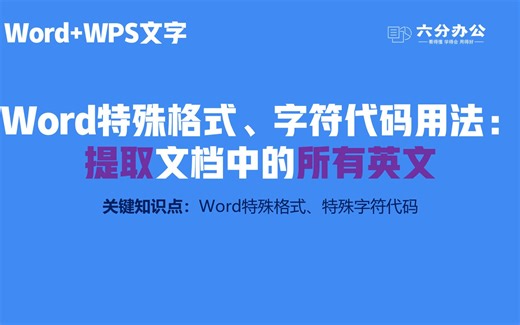 Word特殊格式、字符代码用法：提取文档中的所有英文