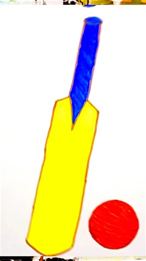 🏏 Cricket ⚾ | 🎨 Kids Drawing 🖍️ #shorts #shortvideo #shortsfeed #cricketlove #kidsdrawing #drawing