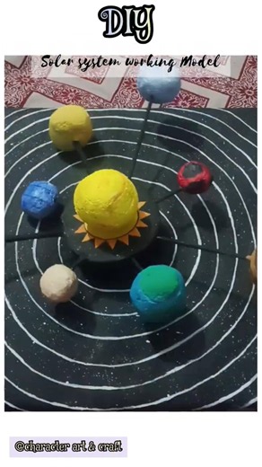 This one is old but still my favourite ❤️||DIY solar system working model 💖✨ #solarsystem #diy