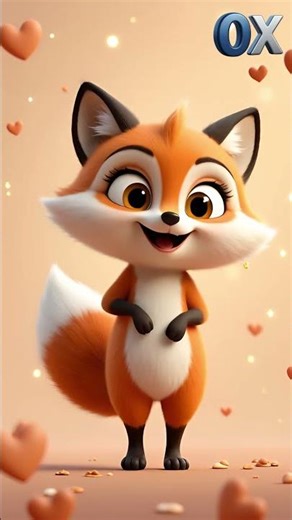 Baby fox happy tail dance 🦊💛✨