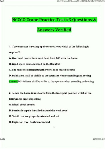 NCCCO Crane Practice Test Questions and Answers Latest Verified Answers258 new video