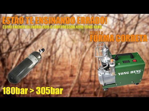 COMO ENCHER CILINDRO 300BAR COM COMPRESSOR KMD YONG HENG