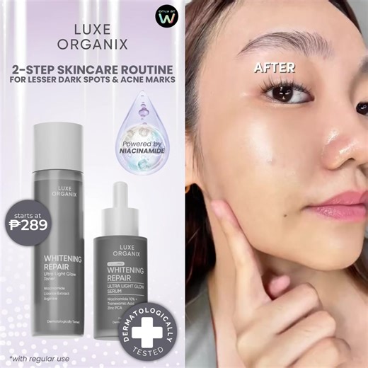 Say goodbye to dull skin! 🌟 Introducing Luxe Organix Whitening Repair Toner Serum, powered by niacinamide for brighter and more even-toned skin ✨ Get ready to glow with us! #LuxeOrganixPH | Luxe Organix Philippines