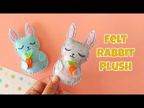 How to Make a Felt Bunny Plush | Easy Sewing Craft for Beginners | Easter Craft with Free Template
