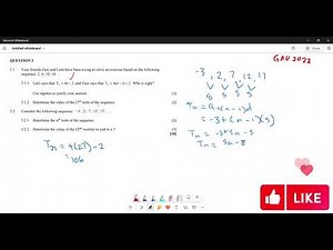 NUMBER PATTERNS GRADE10 | ARITHMATIC PATTERN | GAUTENG 2022 EXAM