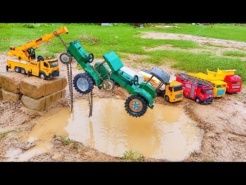 Tractor Rescue Mission! Giant Crane Saves Tractor from Mud | 🚜Toy Gasoline Video