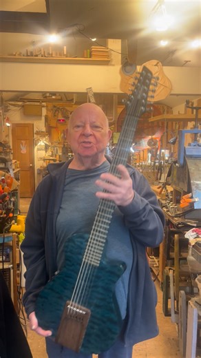 Here’s a 26-year-old Baritone 12-String belonging to Randall Wallace, (owner of Allaire Studios here) back in the shop for some TLC. From the same batch of five Baritone 12’s back then, three went to Eddie Van Halen Joe Perry (Aerosmith), Jeff “Skunk” Baxter, and another blue one like this one for Randall which he personally gifted to Jeff Lynn (ELO, Wilburys, mega producer), as a birthday present. You never know where these things are going to end up. https://youtu.be/_z3fhIHLA5Y?list=PL70C66DD