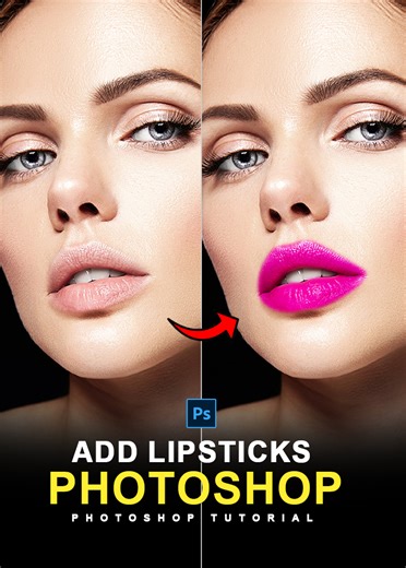 How to Add Lipsticks in Photoshop | Photoshop Beginner Tutorial #addlipsticks #lipcolorchange #graphicssolutiontricks #photoshopshort | Graphics Solution Tricks