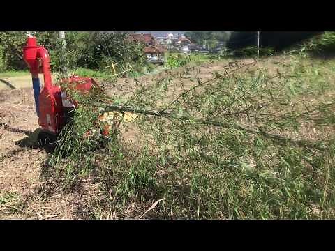笹葉付の竹を微粉砕 ドラコンKDC-1301B・細目スクリーン・サイクロン付