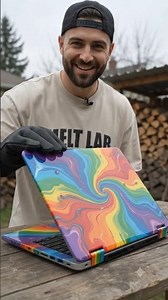 Melting 500 Keyboard Keys Into a Rainbow Laptop! 💻🌈🔥#MeltLab #Laptop #Melting #Rainbow #Ai #shorts