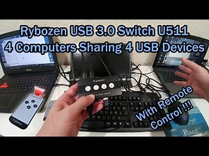 Rybozen USB 3.0 Switch Selector U511, 4 Computers Sharing 4 USB Devices With Remote Control, Review