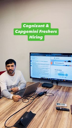 Mohit on Instagram: "🚀 Cognizant & Capgemini are Hiring Freshers! 💼✨ 👉 Roles Available: Web Developer and Python Developer 🎓 Eligibility: Freshers 💡 Write “Freshers hiring” in the comment if you need the apply link in your DM! and make sure you have followed our account ⬇️ 🔗 Cognizant Apply link: https://careers.cognizant.com/global-en/jobs/00061733551/web-developer-pa/?source=JB-11500 🔗 Capgemini Apply Link: https://careers.capgemini.com/job/Bangalore-Python-Developer-0-4-Years-Bangalore
