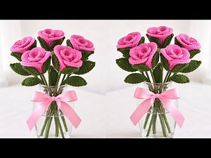 Easy Crochet Rose Flower 🌹 Step by Step Crochet Rose Tutorial