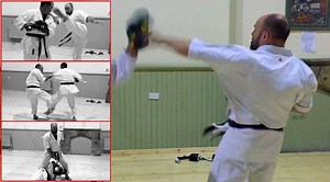 NEW VIDEO: This video covers a pad drill that I recently taught in my home dojo. At that particular session, I had some students needing to work on their lead hand hook punches, some needing to work on their sweeps, and some needing to work on their lead leg roundhouse. I therefore put all of those elements together into a single drill. This is more fun that drilling the elements singularly. The fact the drill is mentally and physically engaging means that the high levels repetition needed to de