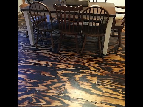 DIY Wood Flooring Torched Plywood Floor