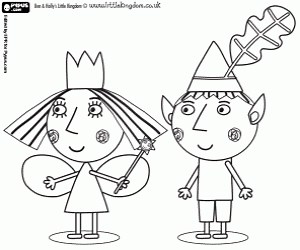 Ben and Holly, the protagonists coloring page printable game
