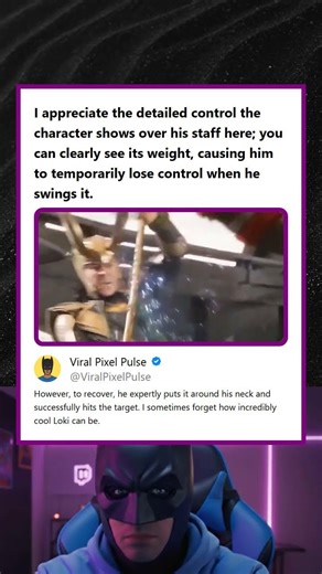 Character Controls Heavy Staff and Recovers With a Neck Move