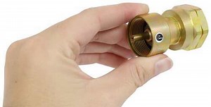 Disposable Propane Bottle Adapter Fitting - 1"-20 Female Threads x Female POL JR Products Propane Fi