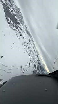 Extreme Helicopter Cockpit POV Landing at Snowy Alpine Ski Resort