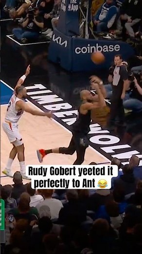 Gobert’s crazy save leads to an Ant three 🔥