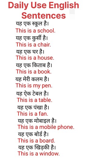 Daily Use English Sentence // Aaj se English bolna shuru // Ghar me use hone wali English Words//