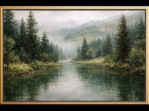 Misty Forest River Landscape | Samsung Frame TV Art | 4K TV Screensaver | Relaxing Nature Scene