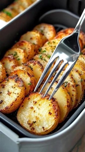 Air Fryer Potato Slices I love this quick and easy recipe, it's a beginner's treat. Recipe👇 | Air Fryer Daily Recipes