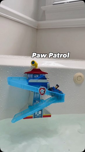 FOLLOW,LiKe and comment PAW PATROL and I’ll send it over. How fun is this paw patrol bath toy place up for kids - it’s been such a hit in my house for over a year! It would make a great Christmas gift for your toddlers or bigger kids and mine like to take the car and play with it outside of the bath as well. #bathtoy #pawpatrol | Three Times The Play