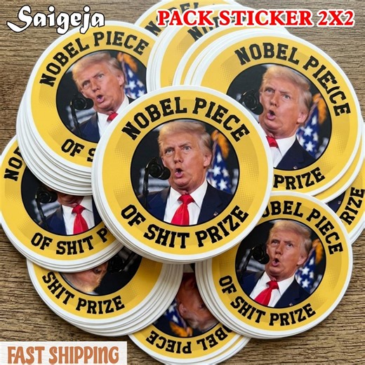 Funny Political Satire Sticker, Nobel Piece of Shit Prize Vinyl Decal, Anti Trump Sticker - Etsy
