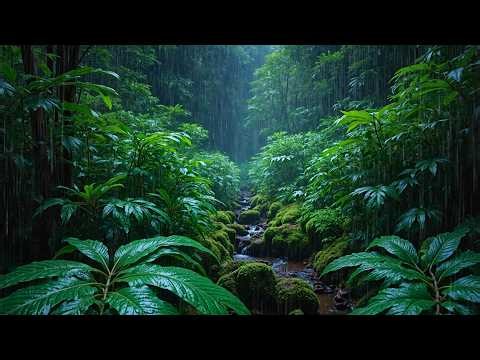 Calm Your Stress & Sleep Deeply With Soothing Rain On Forest Leaves | ASMR Rain In Nature