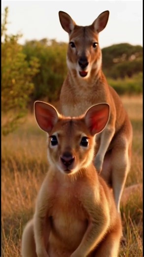 Baby Kangaroo Peeking Out of the Pouch 🦘😍 #youtubeshorts #viral