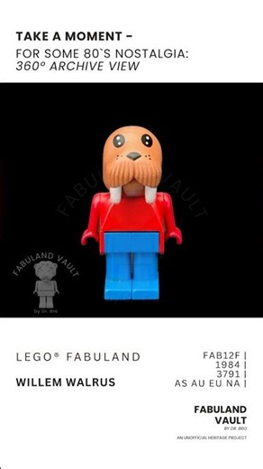 Do you know him? LEGO® Fabuland Willem Walrus [FAB12F] - 360° View