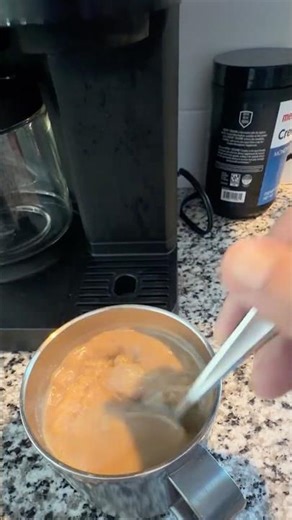 Making mocha with THE BEST dry hot chocolate mix #coffee #pov