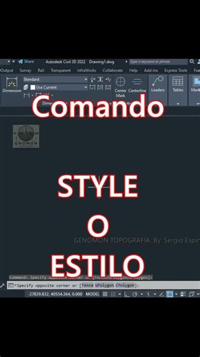 🎨 ¿Quieres personalizar el texto en AutoCAD? ✍️✨ Con el comando STYLE, puedes crear y modificar estilos de texto para mejorar la presentación de tus planos. ¡Aprende a configurarlo en segundos y dale un toque profesional a tu trabajo! 🚀📏 ✅ Define fuentes, tamaños y alineación del texto. ✅ Personaliza estilos para mejorar la legibilidad en planos. ✅ Ideal para topografía, arquitectura e ingeniería. 📌 MÁS TUTORIALES EN MI CANAL DE YOUTUBE 🎥 📲 Búscame en YouTube como 👉 Gnomon Topografía 🔎 O