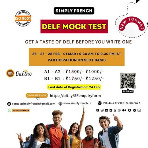 Participate in the DELF MOCK TEST (NEW FORMAT) and improve your DELF SCORE ✍️ 🇫🇷