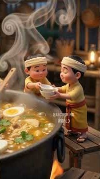 Traditional Myanmar Mohinga is one of the most popular in Myanmar#MyanmarMohinga#cookinganimation