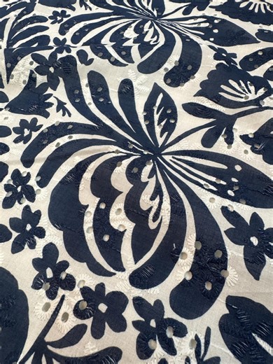 Cotton Broderie Anglaise Fabric With Floral Print, Luxury Italian Cotton Fabrics. - Etsy