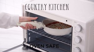 Country Kitchen Cookware Set with Removable Handle, Oven & RV Safe Pots and Pans Set, Black Rhombus, Original