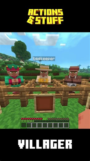 Villager All NAMETAG Actions And Stuff #bedrock #minecraft #shorts #trending #actionsandstuff