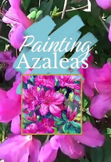 My second mini painting of azaleas features my grandmother's, another old-fashioned variety that blooms in beautiful magenta blossoms by her home and across by our pond. They make the perfect reflection of hot pink in the water, a little bit of happiness that I can see right out my studio windows. Also trimmed in rose gold edges, this painting will be available on March 27 as part of my spring studio collection, 12 works in a series I've titled