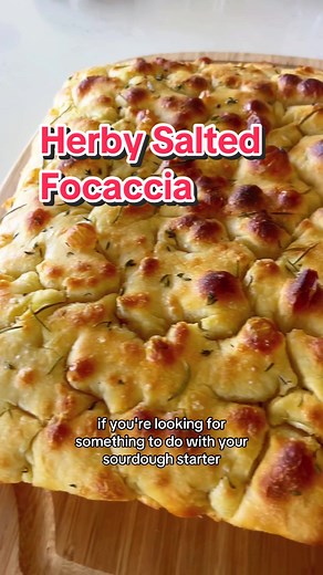 Herby Salted Sourdough Discard Focaccia Recipe
