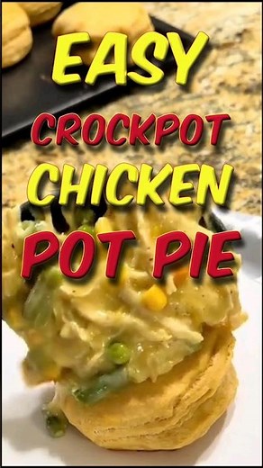 Easy CROCKPOT Chicken POT PIE! #shortvideo #shorts #crockpotcooking #food