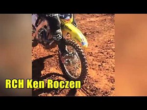 Ken Roczen sets his Works Connection Start Device with his boot