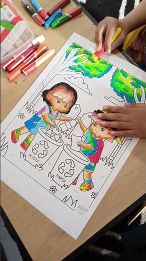 Learn how to color pictures with crayons for kindergarten children. Beautiful and perfect? ​​#dra...