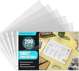 11 x 17 Rigid Clear Toploaders - Durable PVC Document Protectors, Plastic Sleeves for Photos, Larger Art Prints, and Menu Covers, 10 Pack