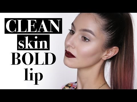 Clean Glossy Skin & Dark Red Lip Makeup Tutorial | Karima McKimmie