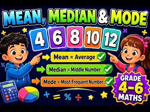 Learn Mean, Median & Mode in One Video | Grade 4–6 Mathematics