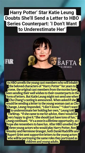 Harry Potter’ Star Katie Leung Doubts She’ll Send a Letter to HBO Series Counterpart