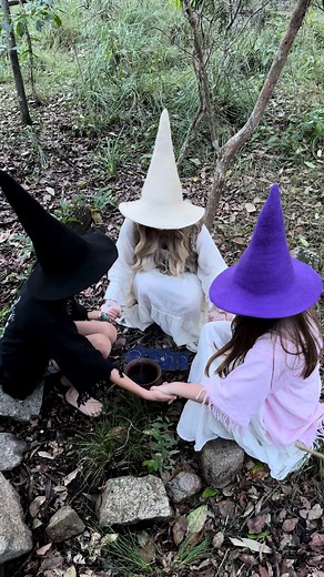 Forest Witch Teaching Witchlings Circle Casting in the Enchanted Forest